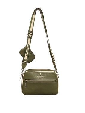 Kate Spade New York Olive Green Pebbled Leather Crossbody Bag